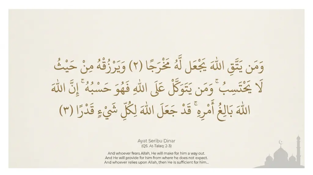 Manfaat Ayat Seribu Dinar